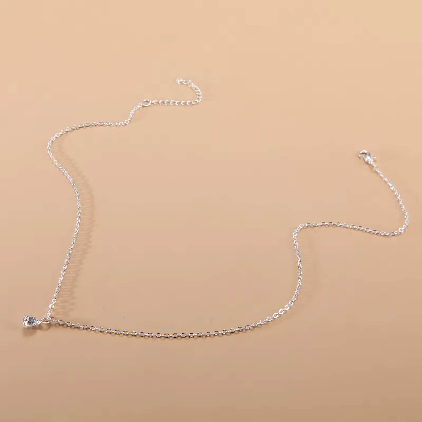 Geometric tiny diamond necklace