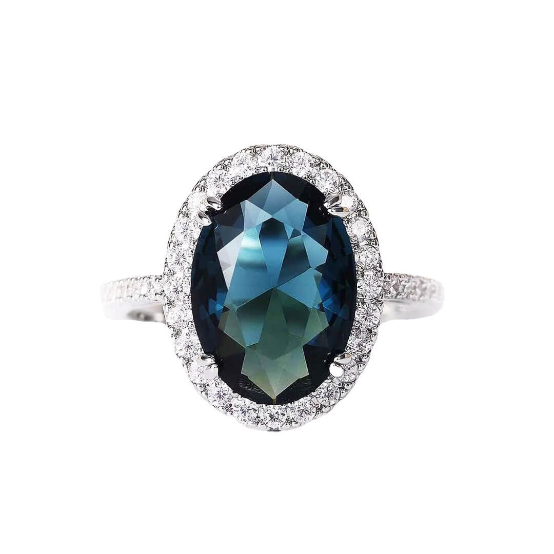 Blue Gemstone Oval Cut Ring