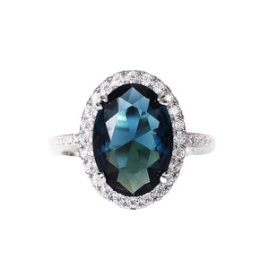 Blue Gemstone Oval Cut Ring