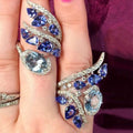 Leaf Shape Novel Blue Ring