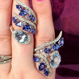 Leaf Shape Novel Blue Ring