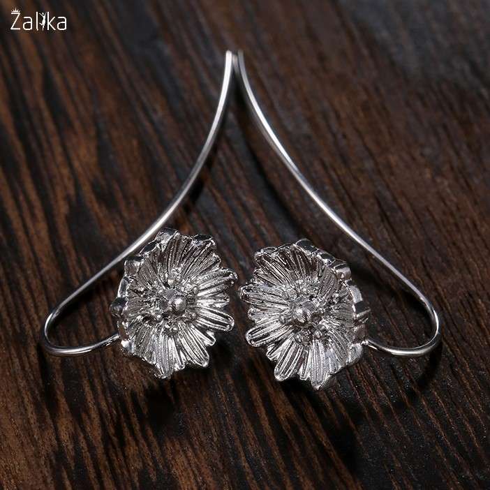 Long Tail Flower Earrings