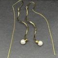 Long Tassel Gold Chain Earring
