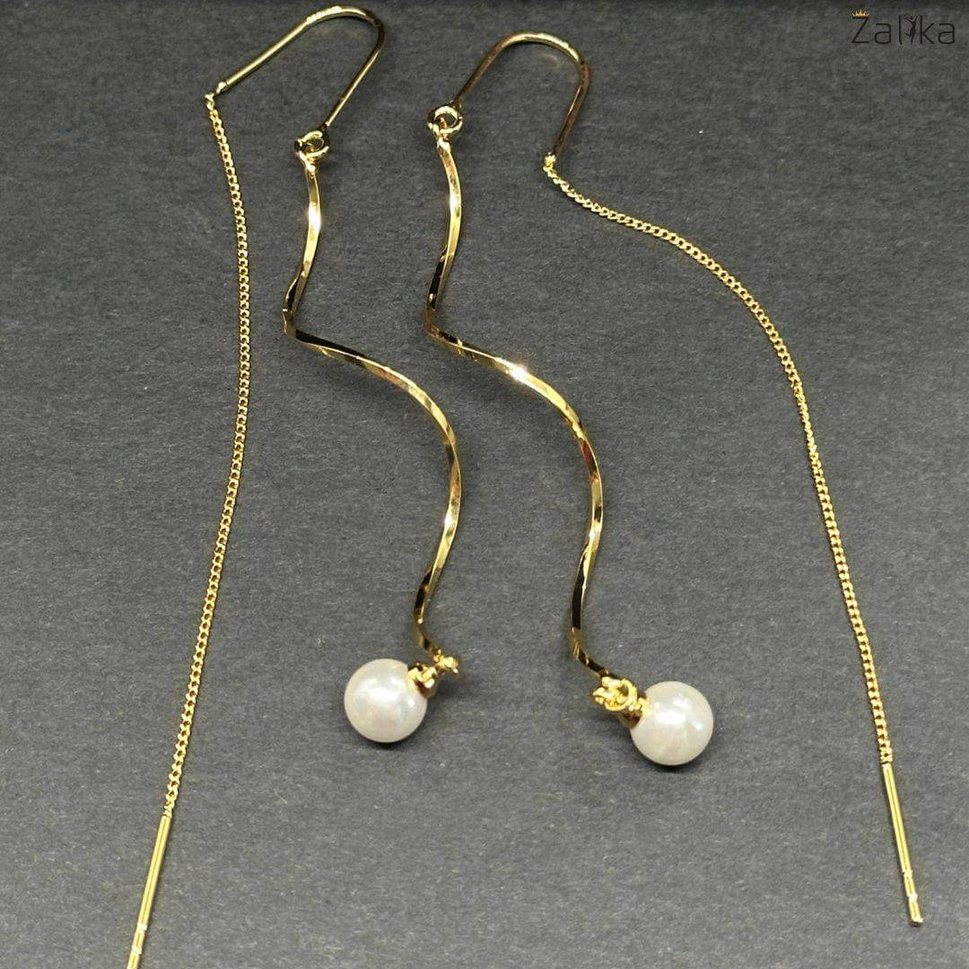 Long Tassel Gold Chain Earring