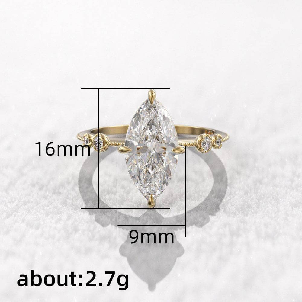 Marquise Cut Cubic Zirconia Silver Ring