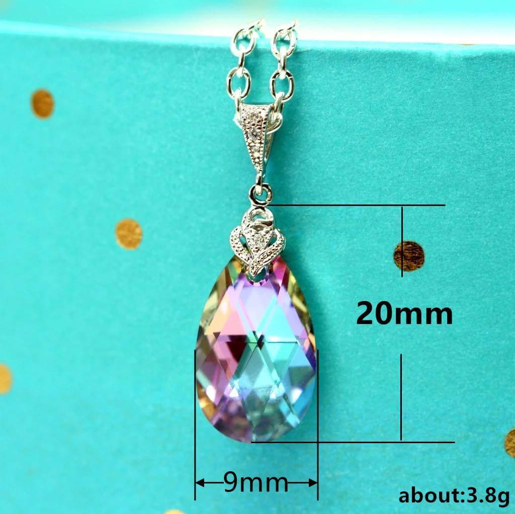 Multicolor Pear Cut Crystal Necklace