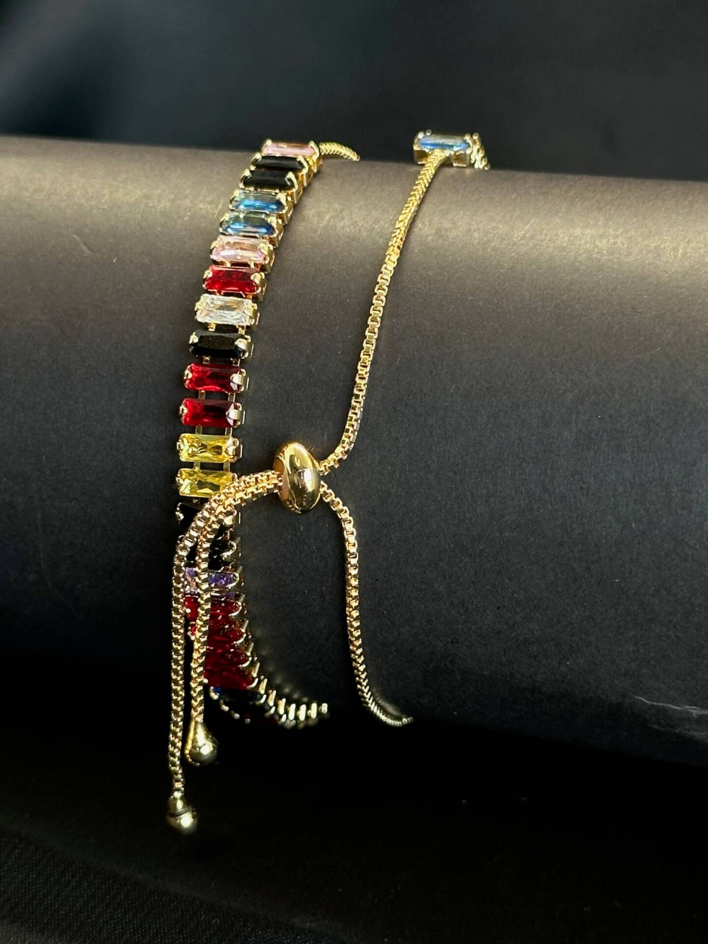 18K Gold Plated Multicolor Gem Bracelet