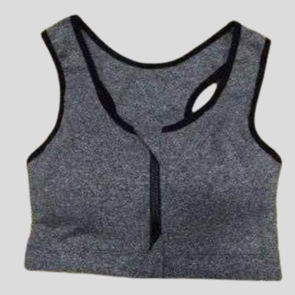 Fitness wear Zipper Yoga Bra - Black