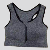 Fitness wear Zipper Yoga Bra - Black