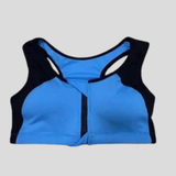 Fitness wear Front Zipper Yoga Bra - Blue