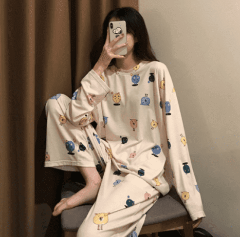 Comfortable Cotton Pajama Set - Off White