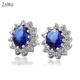 Oval Flowers Silver Stud Earrings