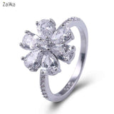 Moissanite Flower Ring