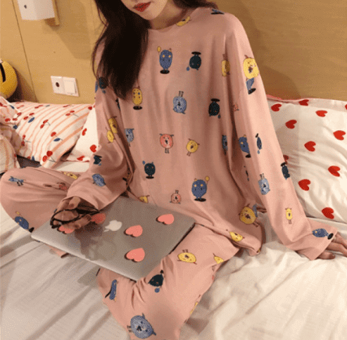 Comfortable Cotton Pajama Set - Pink