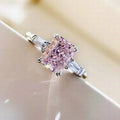 Pink Square Cubic Zirconia Crystal Ring