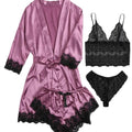 Bridal Silk 4 Piece Night Gown Set