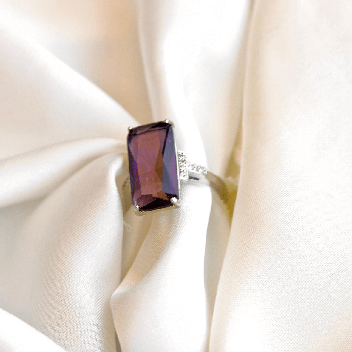 Big Purple Crystal Ring
