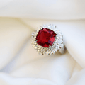 Luxury Red Ruby Crystal Ring