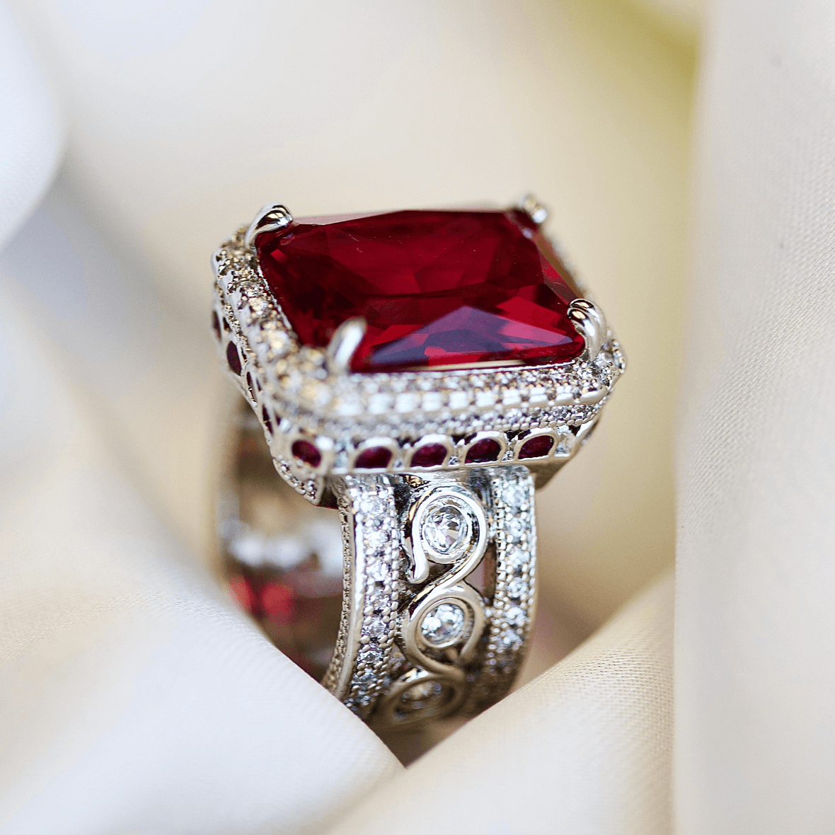 Red Ruby Crystal Rings