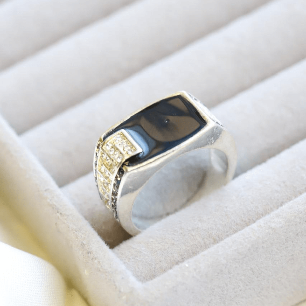 Vintage Rectangular Geometry Ring