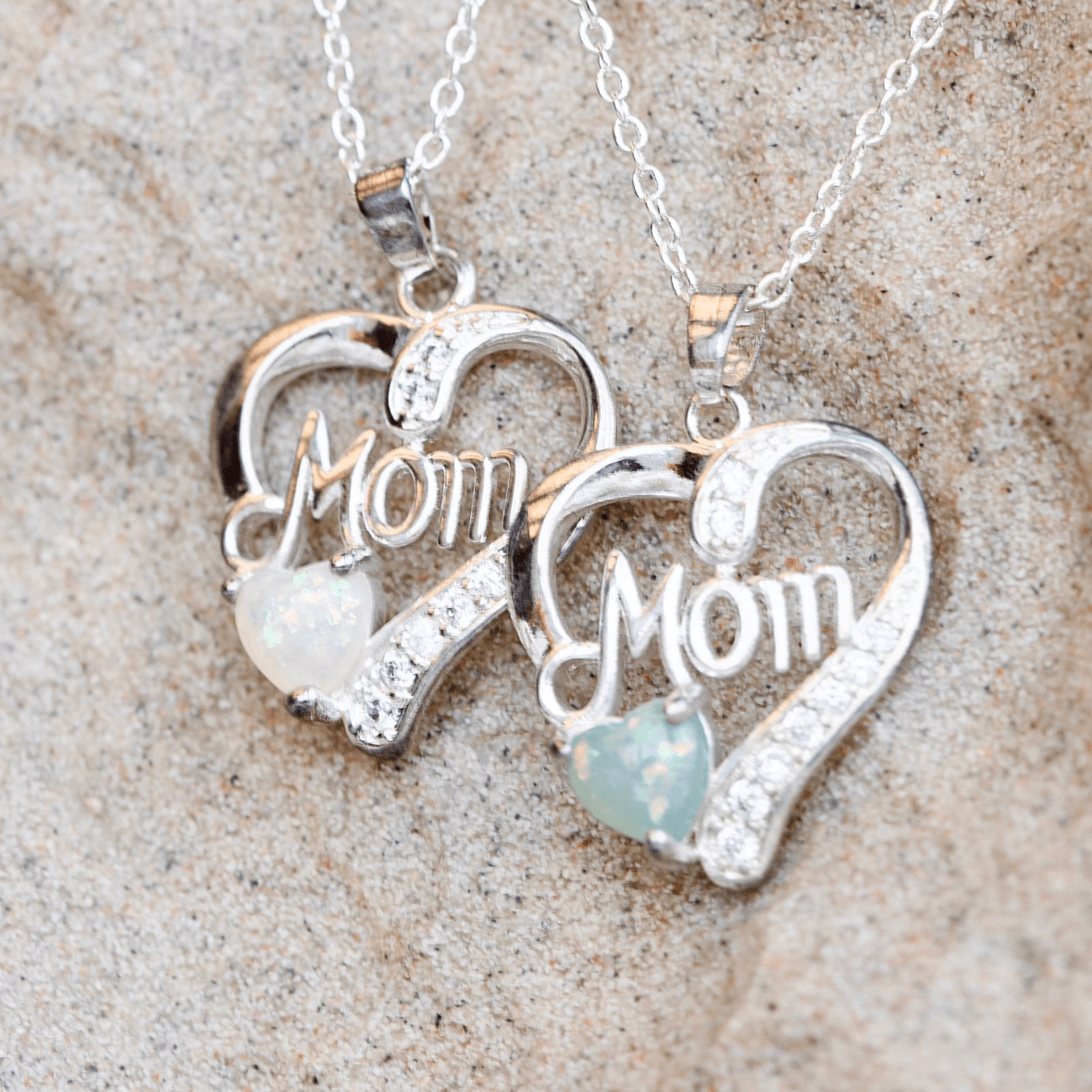 Mother Love Heart Opal Necklace