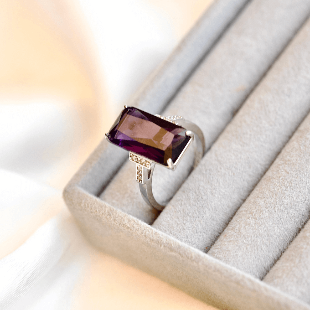 Big Purple Crystal Ring