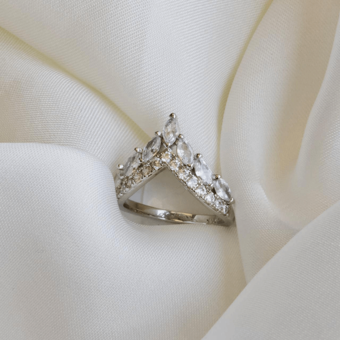 925 Silver Plated Imitate Crown Ring