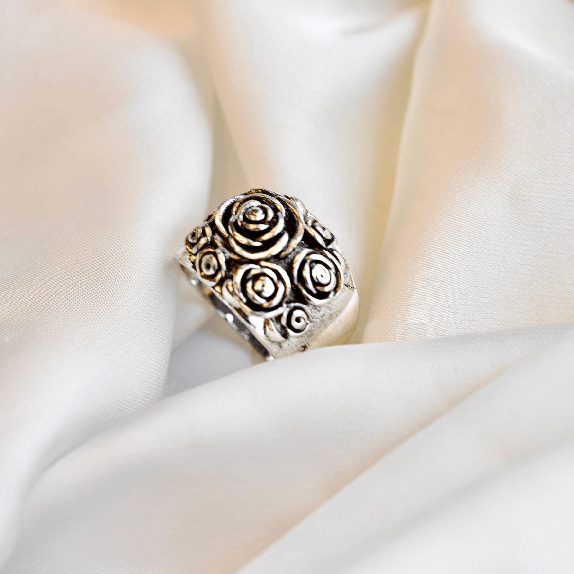 Rose Flower Ethnic Ring