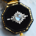 Retro Moon Shaped Silver Plated Ring
