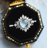 Retro Moon Shaped Silver Plated Ring