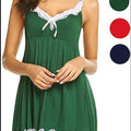 Romantic Baby Doll Lace Back 2 Piece Set - Green