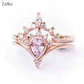 Rose Gold Zirconia Ring Set