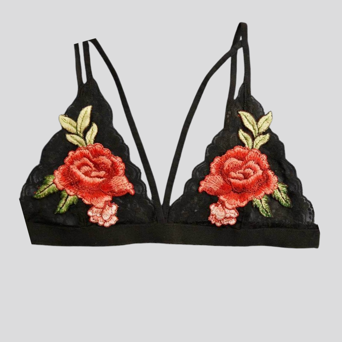 Rose Embraided Bralette Bra