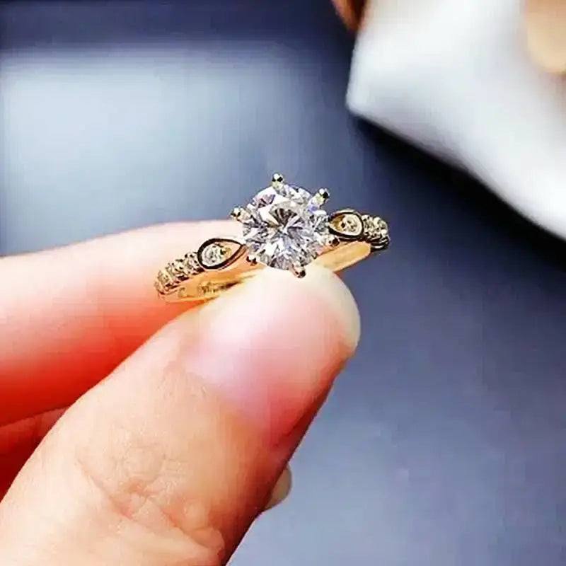 Round CZ Artificial Diamond Stone Ring – Zalika Women
