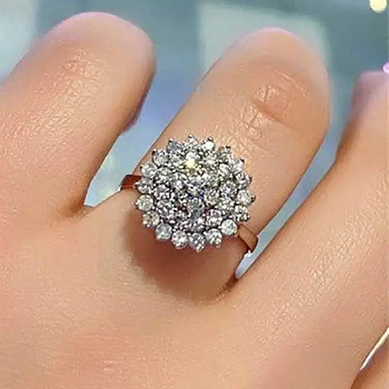 Round Crystal Marquise Cut Zirconia Ring