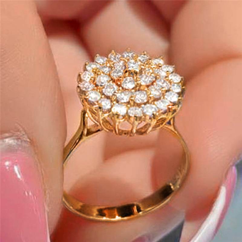 Round Crystal Marquise Cut Zirconia Ring