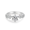 Round Cut Moissanite 925 silver plated Ring