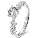 Round Cut Moissanite 925 silver plated Ring