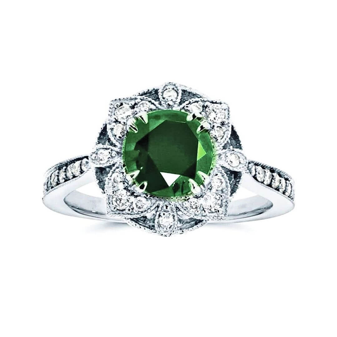 Round Sapphire Gemstone Ring