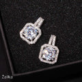 Silver Square Stud Earrings