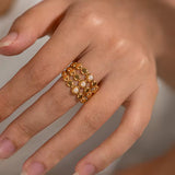 Multi Layer White Drip Ring