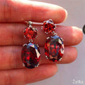 Sapphire Oval Drop Earrings
