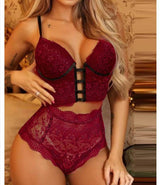 Fancy lace bra panty set