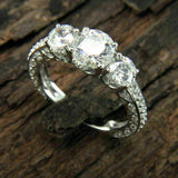 Silver Color Round Cut Ring