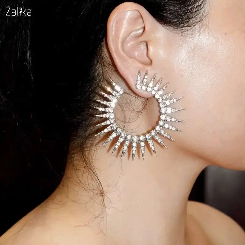 Shiny Sun Hoop Earrings
