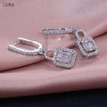 Silver Lock Zircon Earrings