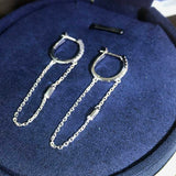Long Tassel Chain Hoop Earrings