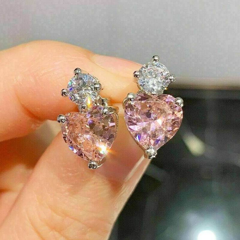 Pink Cubic Zirconia Studs