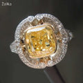 Silver Retro Carving Yellow Ring
