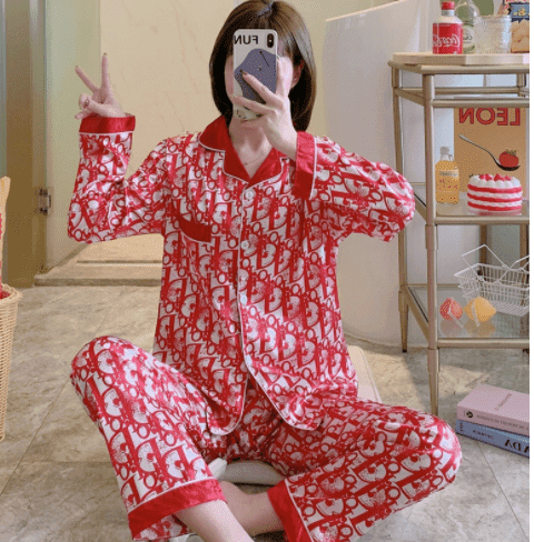 Fancy Silk Pajama Set - Red